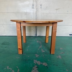 木製 丸テーブル φ107cm 高さ63cm 脚取り外し可｜しっかりした作りの画像