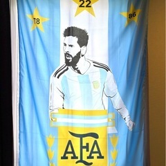 メッシ　アルゼンチン代表　特大応援フラッグ　ワールドカップの画像