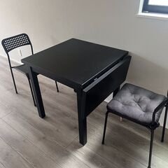 ノールドヴィーケン 折りたたみ式ダイニングテーブル＋椅子2脚セットの画像