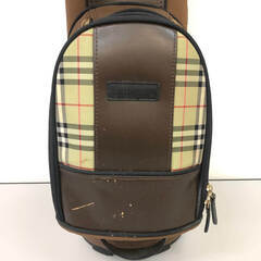 ss7605　バーバリー キャディバッグ ブラウン ノバチェック BURBERRY ゴルフバッグ 茶 希少 バーバリー 中古の画像