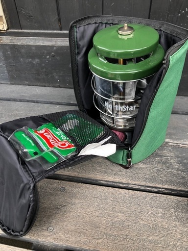 【美品】Coleman コールマン ノーススター ガスランタン／美品＋ガス缶＆ホヤ付