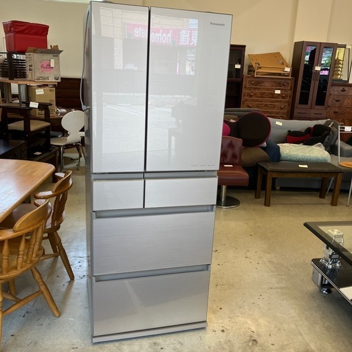 K2507-104 Panasonic 6ドア冷蔵庫 NR-SPF455X-N 2020年製 動作確認済み キズ汚れ有り