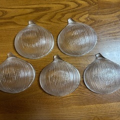 たまねぎ　小皿　ガラス皿の画像