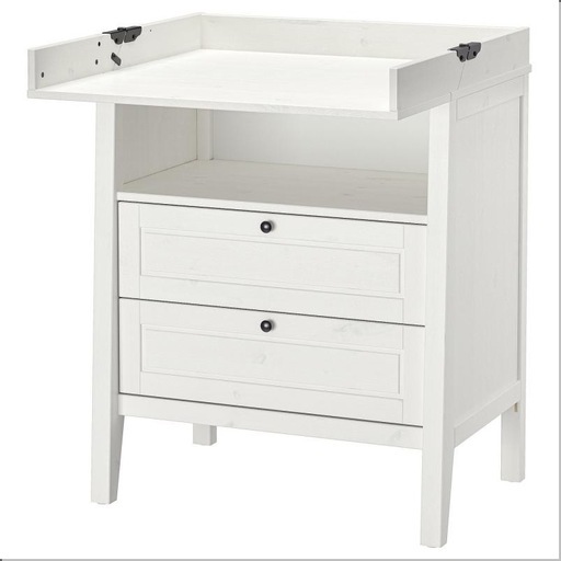S.【開封済み・未使用品】SUNDVIK スンドヴィーク  おむつ替え台/チェスト    ホワイト  ※ 未組み立て