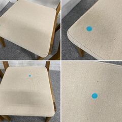 unico/ウニコ アディ ダイニング4点セット 幅1350 テーブル/チェア×2/ベンチバックレスト オーク材 ベージュ 中古家具 店頭引取歓迎 R9789の画像
