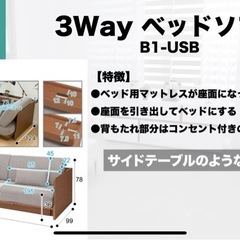 3way ソファベッド　ニトリの画像