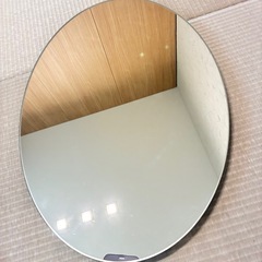 【新品未使用】オーバル鏡  トイレ・玄関　27×39 賃貸　おしゃれ　村松鏡　ミラリスの画像
