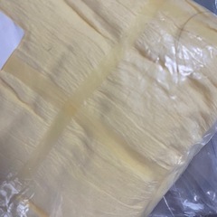 未使用パステルイエローのガーゼ風布団カバー