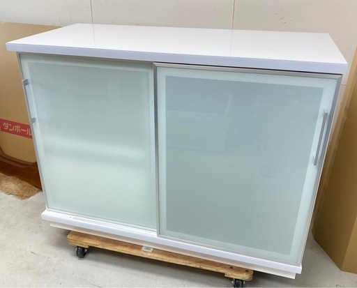 商談中　ロウヤ 大川家具  カウンターフィルミア　モイス 幅122 ホワイト