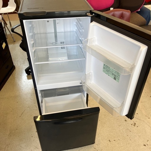 T2507-105 Panasonic 2ドア冷蔵庫 NR-BW14BC-K 2019年製 キズ汚れ有り 動作