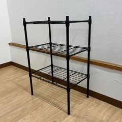 stp-3269 メタルラック　3段　幅44 ブラック　黒　オープンラック　スチールシェルフ　オープンシェルフ　ワイヤーラック　スチール　メタル　ワイヤー　棚　収納の画像
