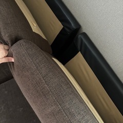 L字ソファー　ブラウン　4分割できます　広島市配達無料の画像