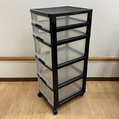 stp-3272 テンマ　プラチェスト　5段　キャスター付き　スリム　ストッカー　隙間収納　スキマ収納　プラスチック収納　収納ボックス　衣装ケース　収納ケース　チェスト　衣類ケース　クリアケース　収納　小物収納　引き出し　引出し　衣類収納　収納　クローゼット　たんす　タンス　天馬　TENMAの画像