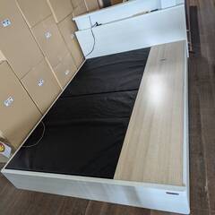 【グランツ製フレーム特価】Dベッドフレーム(WH)引き出し付き