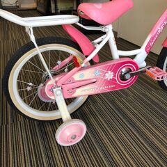 ☆自転車 補助輪付き 16インチ ピンク 女の子用 中古品(NF250710)546-38の画像