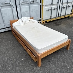 無印良品 木製シングルベッド 引き出し収納付き  Wooden ...