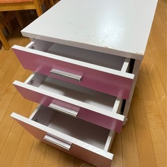 【値下げ！】サイドワゴン デスクワゴン キャスター付き 引き出しの画像