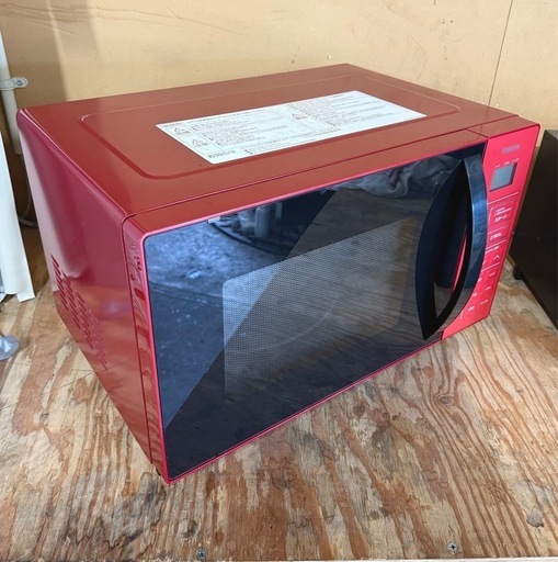 お引取り限定 18年製 山善 YAMAZEN 16L オーブンレンジ YRC-161V(R) レッド 庫内ターンテーブル