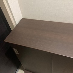 【美品】棚　ダークオーク　サイズ: 幅86.7 奥行:35 高さ:83(cm)の画像