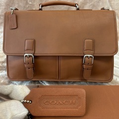 美品コーチ2WAYビジネスバッグブリーフケース書類鞄ショルダーバッグ肩掛けバッグ COACHメンズレディースユニセックスかばん茶色の画像