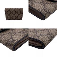 グッチ GUCCI 二つ折り財布 GGスプリーム チェーンウォレット ベージュの画像