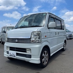 総額29.8万円 スズキ エブリィワゴン PZターボ 車検2年 電格ミラー 左パワスラ ナビ ワンセグ ETCの画像