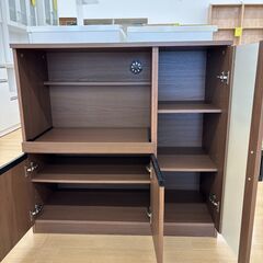 ★ジモティ割引あり★【リユースのサカイ野々市店】レンジ台 ニトリ 茶 W(幅)90×D(奥行き)39.5×H(高さ)89cm ※クリーニング済みの画像