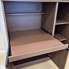 ★ジモティ割引あり★【リユースのサカイ野々市店】レンジ台 ニトリ 茶 W(幅)90×D(奥行き)39.5×H(高さ)89cm ※クリーニング済みの画像