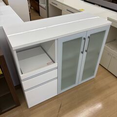 【リユースのサカイ野々市店】レンジ台 ニトリ ホワイト W(幅)119.5×D(奥行き)50.5×H(高さ)101.5cm ※クリーニング済みの画像