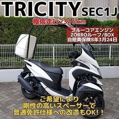 トリシティ125 普通免許仕様 新モデル SEK1J 10,692㎞ 陸運局届済 トリシティ125の側車付オートバイ（軽）としての登録と普通免許