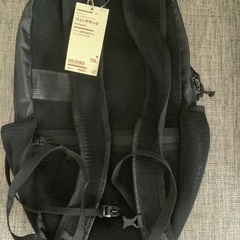 新品タグ付き　無印良品　メッシュリュックサック(黒)の画像