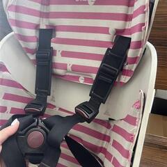 値下げ可　中古品　ブリヂストン　BRIDGESTONE　bikke　ビッケ　フロントチャイルドシート　自転車チャイルドシート　前乗せ　電動自転車　ホワイト　ビッケチャイルドシートの画像