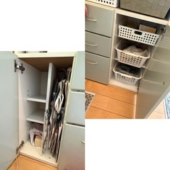 処分しちゃいます！収納たっぷりキャビネット／カウンター棚（幅87cm）の画像