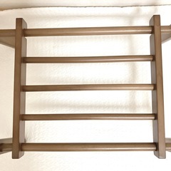 【天然木 ハンガーラック】スリム 折りたたみ可能の画像