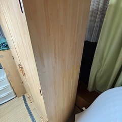 【中は綺麗です】収納タンス　木製　 ハンガーラック　引き出し2段 洋服タンスの画像