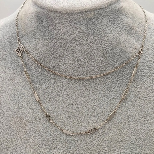 セリーヌ　CELINE　ヴィンテージ　トリオンフ　2連ネックレス　シルバー925