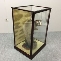 J7N2249 ハクビシン 剥製 オブジェ ガラス ケース 入り 置物 インテリア 飾り 古物 美術品 旧家 蔵出 長期保管品 年代 当時 現状の画像