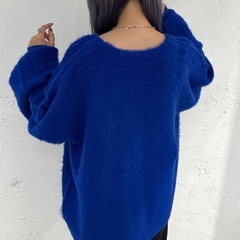 カーディガン シュエットモヘアライクカーディガン ブルーの画像