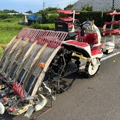 ヤンマー 5条植え　セル付き　高速乗用田植機 12馬力　VP5C コンパクト　自動水平　UFO パワステ ロータリー式 HST すこやかペダリスト  田植え機　宮崎　簡易始動動画ありの画像