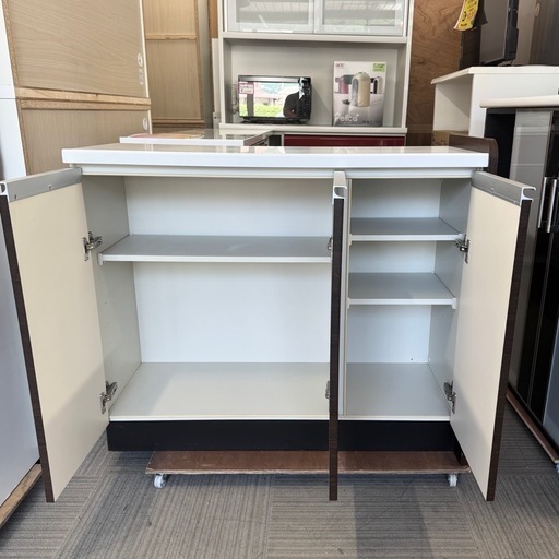 【超美品‼️】天板人工大理石 102cm幅キッチンカウンター 食器棚 超美品‼️】天板人工大理石 102cm幅キッチンカウンター 食器棚 収納