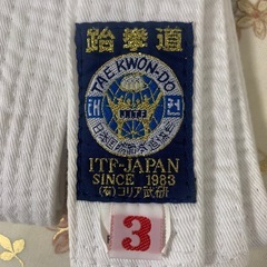 テコンドー白帯3号長さ165cmの画像