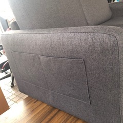 ダークグレーローソファ　収納可の画像