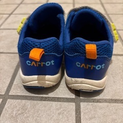 ムーンスター　carrot　魚柄 ベルクロ キッズスニーカーの画像