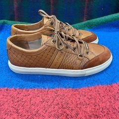 TOMMY HILFIGER トミーヒルフィガー　レザー スニーカー　ブラウン　サイズ24センチ　紐履　茶色　の画像