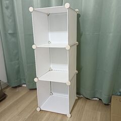 Vacplus 組立収納ラック  1個幅30×奥行30×高30㎝ 9ボックス （ホワイト）の画像