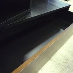 伸縮式 テレビ台 TV台 ブラック×ブラウン 幅約100～約155.5cm 中古 札幌市東区 新道東店の画像