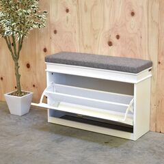 ≪zyt2328ジ限≫ アンティーク調 靴収納ベンチ SoBuy シューズボックス/シューズラック/玄関収納/エントランス/おしゃれ/北欧/中古家具/宮城県仙台市 70707-09の画像