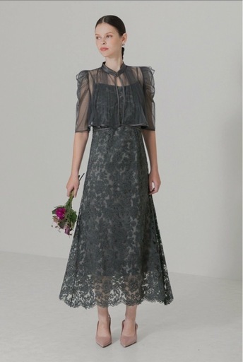 引き取りに来てくれる方限定　LEJA フロントオープンバックウエストリボンボレロキャミワンピースドレス