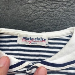 marie claire ストライプ 半袖ポロシャツの画像