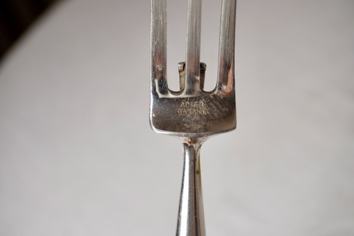 フランス シルバープレート アンティーク 肉切り用大型フォーク